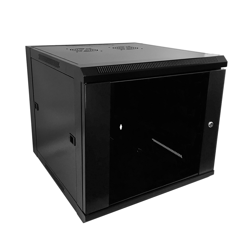 16-4-SMWL-01-9U-600 Wall Cabinet W530, D600, H493, W/Tempered Glass, 9U