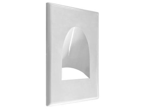 BVMINSLWPW-1 Single gang snap on screwless inner scoop wall plate, white