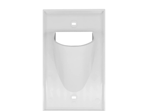 BVMONSLPW-1 Single gang snap on screwless outer scoop wall plate, white