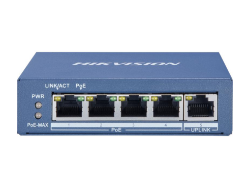 DS-3E0505P-E 4-Port Gb PoE Switch w/ 1-Port Gb Uplink