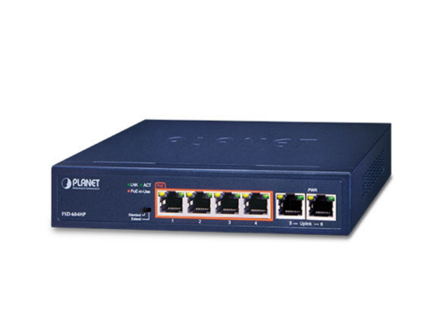 FSD-604HP 4-Port 100Mbps PoE Switch w/ 2-Port 100Mbps Uplink
