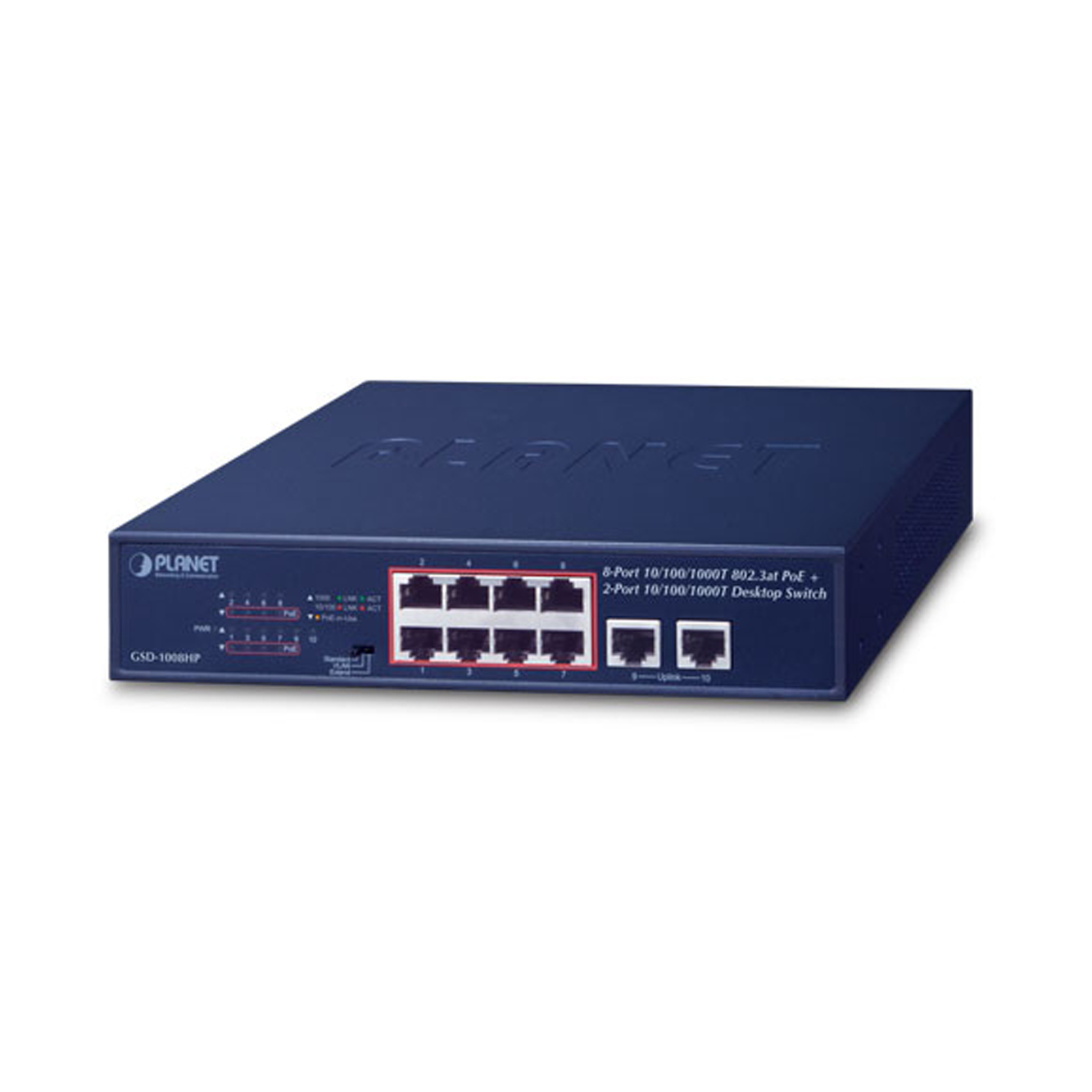 GSD-1008HP 8-Port Gb PoE Switch w/ 2-Port Gb Uplink