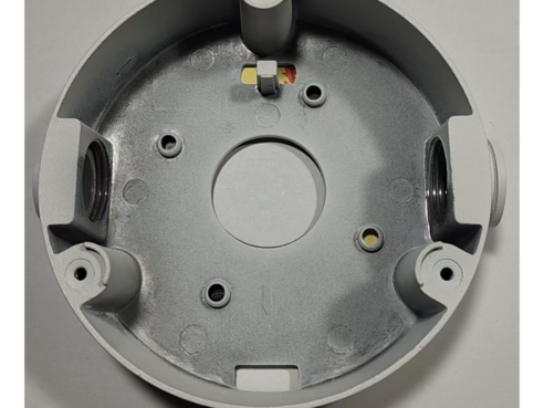 HIK-130W Junction Box for Turret Camera,  With 2 x 3/4" side holes for conduit, White color.